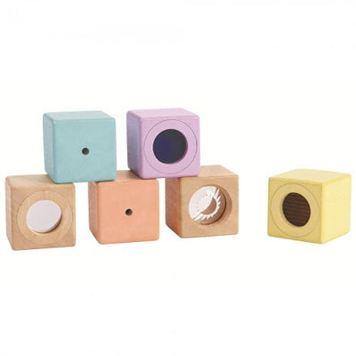 PLAN TOYS - Pastel Sensoring Blocks Wooden Toy