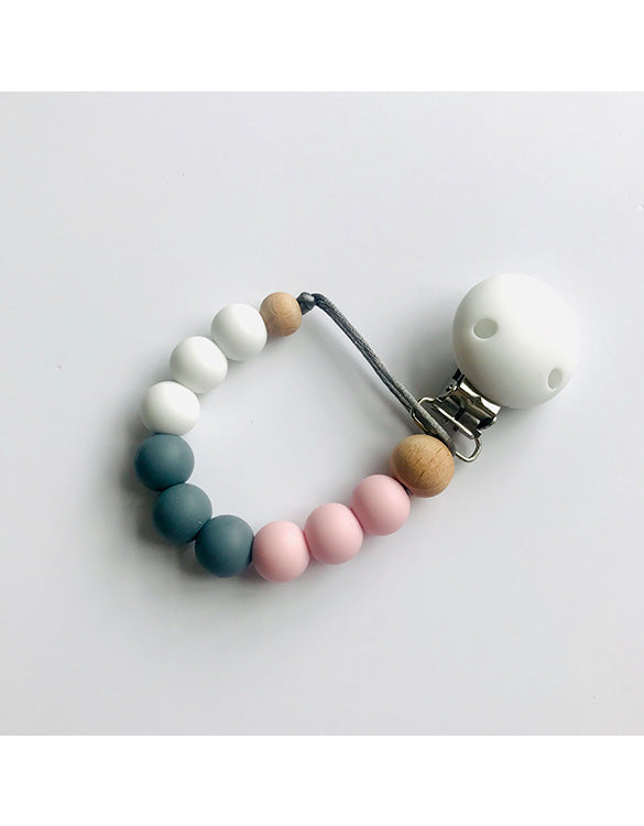 MAMA KNOWS - Dummy Clip - White, Pink and Grey
