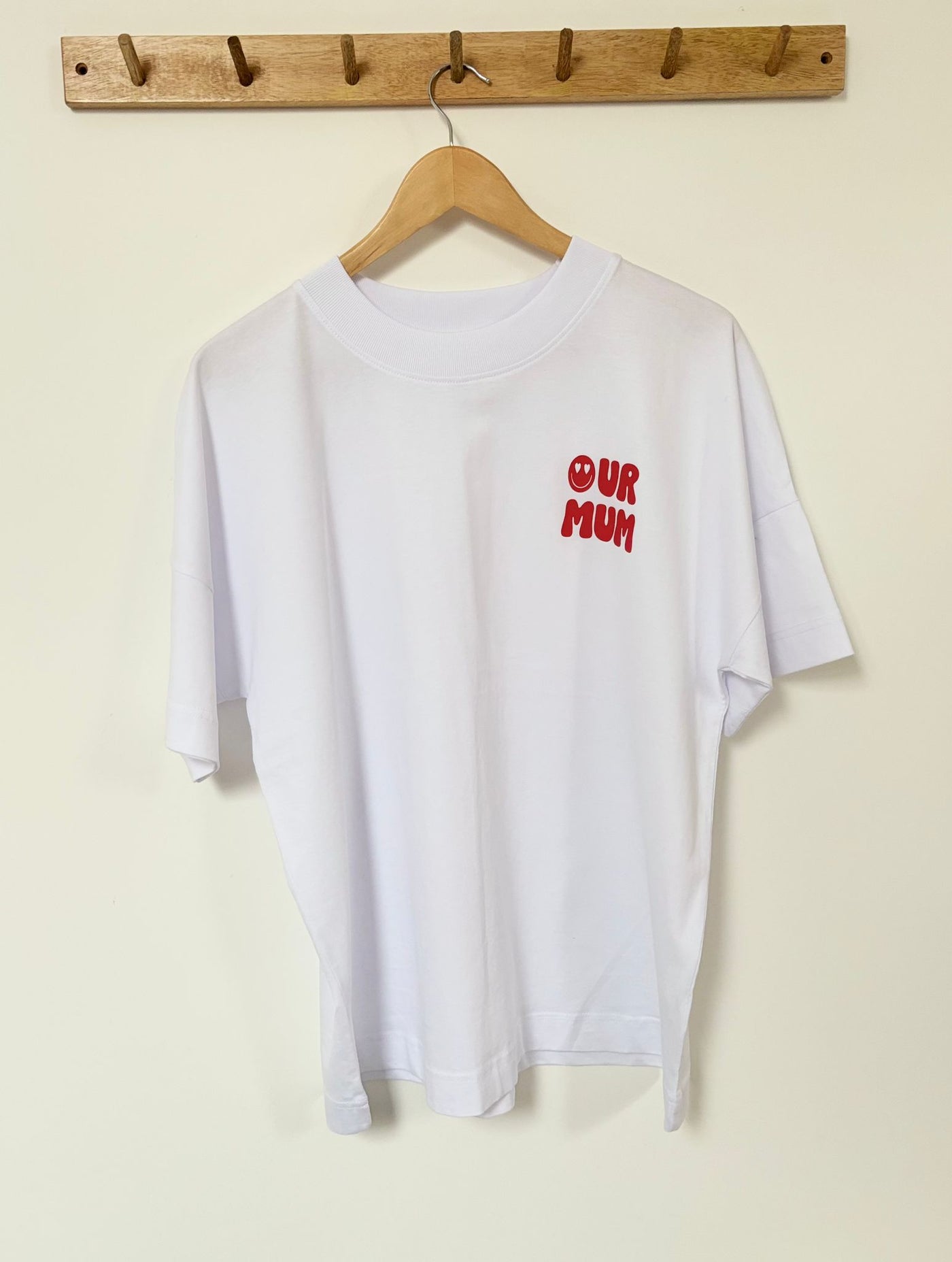 Our Albie ‘Our Mum’ oversized white tee for adults