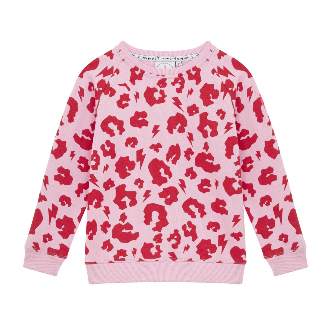 SCAMP & DUDE - Leopard Print Pink With Red Sweatshirt Kids