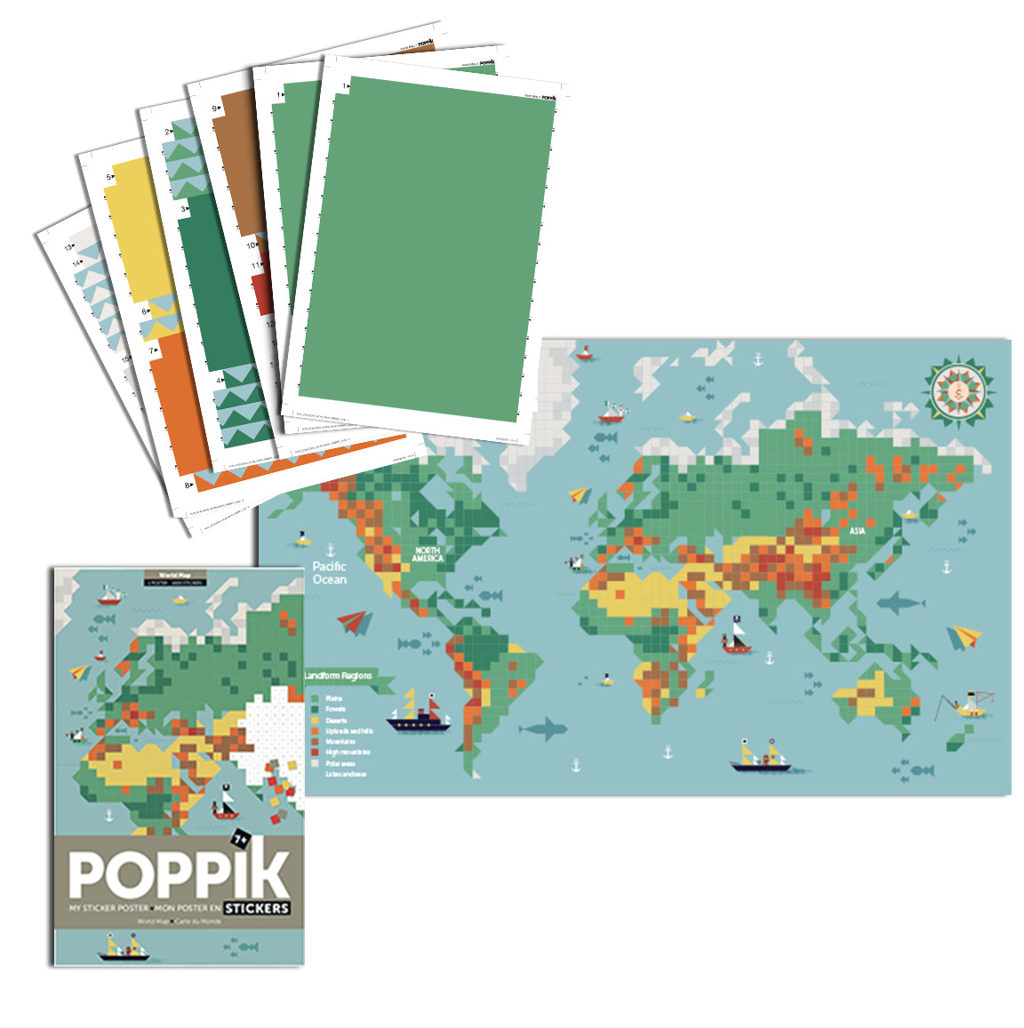 Poppik Creative Sticker Poster - World Map