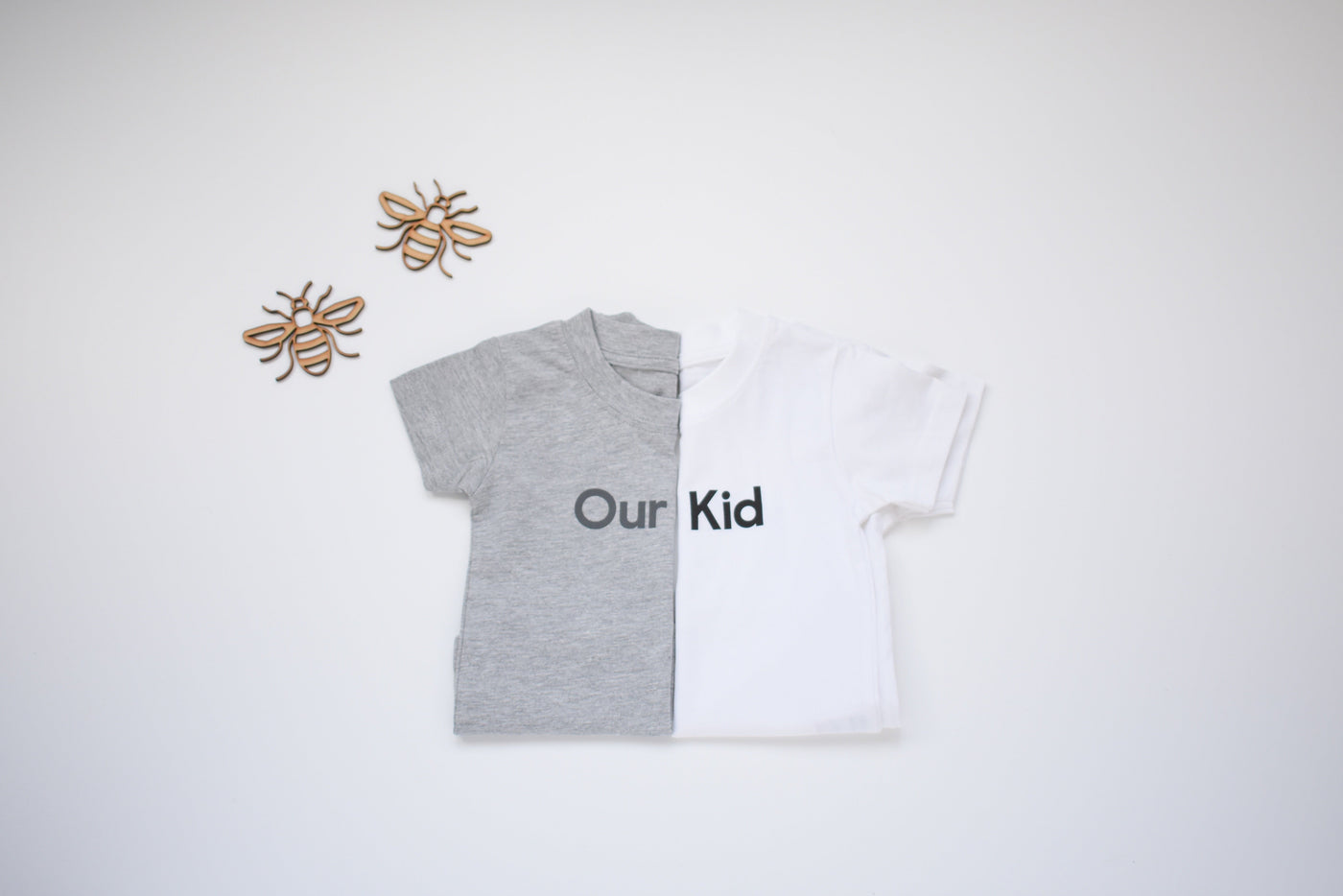 OUR KID T-SHIRT - Grey T-shirt with Pink Slogan for Babies and Kids