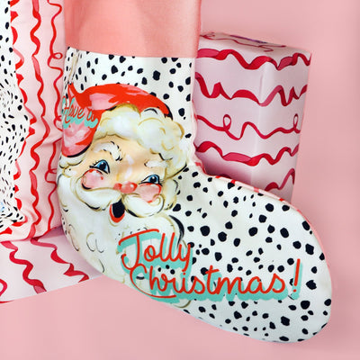 Eleanor Bowmer:  Dalmation Dot Santa Christmas Stocking
