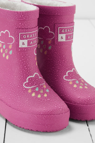 GRASS & AIR - Kids Colour Changing Wellies in Orchid Pink