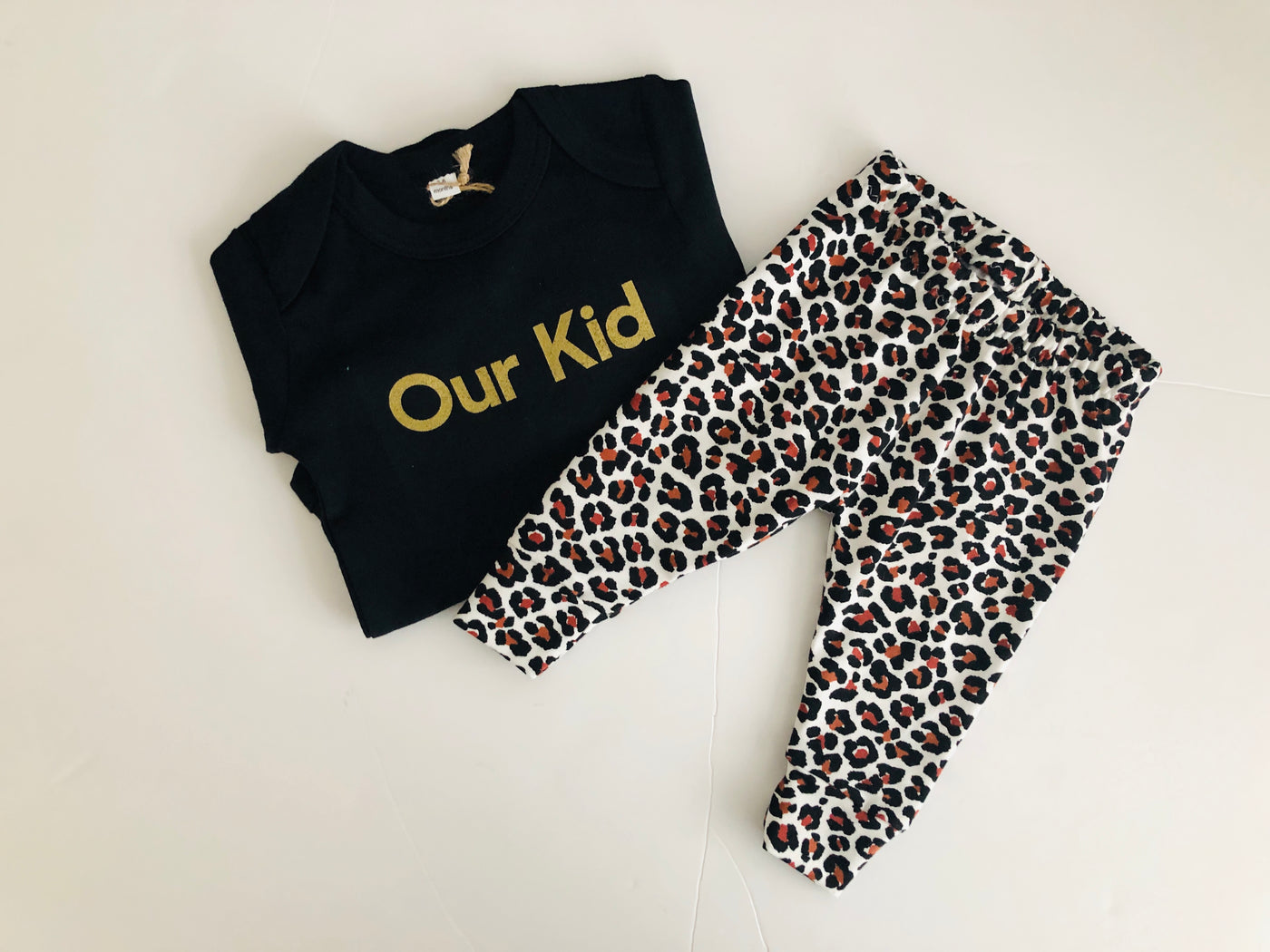 OUR KID x Albie & Sebastian - Red Leopard baby and toddler leggings