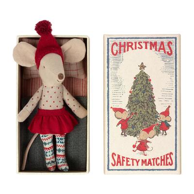 Maileg Big Sister Christmas Mouse in a Matchbox
