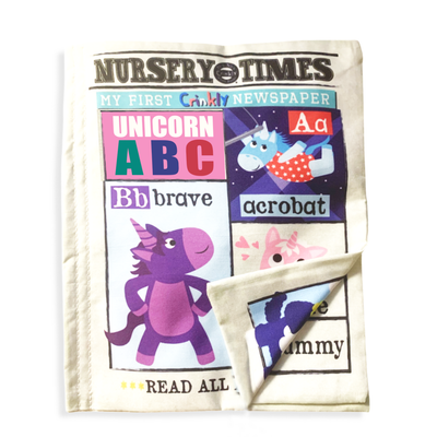 Crinkly Cloth Unicorn ABC Fabric Newspaper