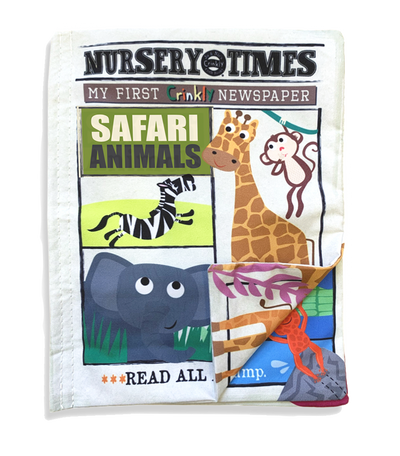 Crinkly Cloth Safari Animals Fabric Newspaper