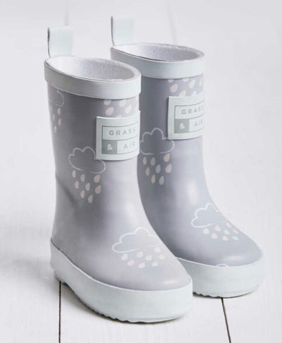 GRASS & AIR - Infant Colour Changing Wellies in Baby Grey