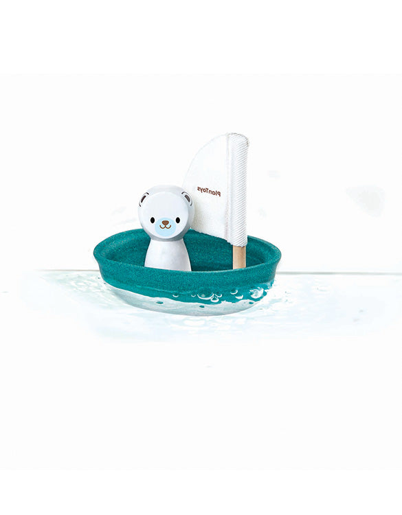 PLAN TOYS - Polar Bear Boat Bath Toy