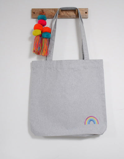 Our Kid Charity Rainbow Tote Bag - Grey