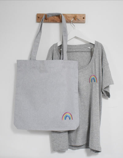 Our Kid Charity Rainbow Tote Bag - Grey