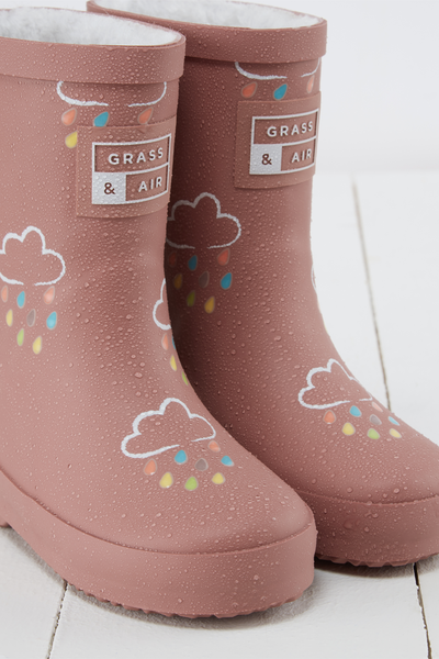 GRASS & AIR - Kids Colour Changing Wellies in Rose